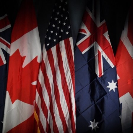 Flags of the Five Eyes Nations